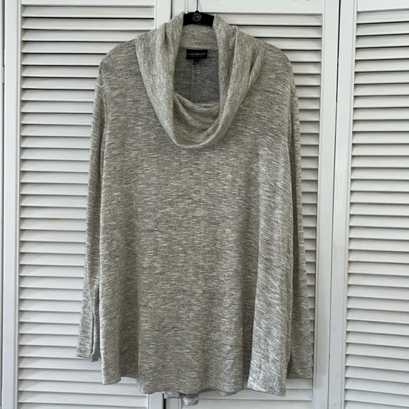 Lane Bryant cowl neck metallic long sleeve top - Picture 7 of 7